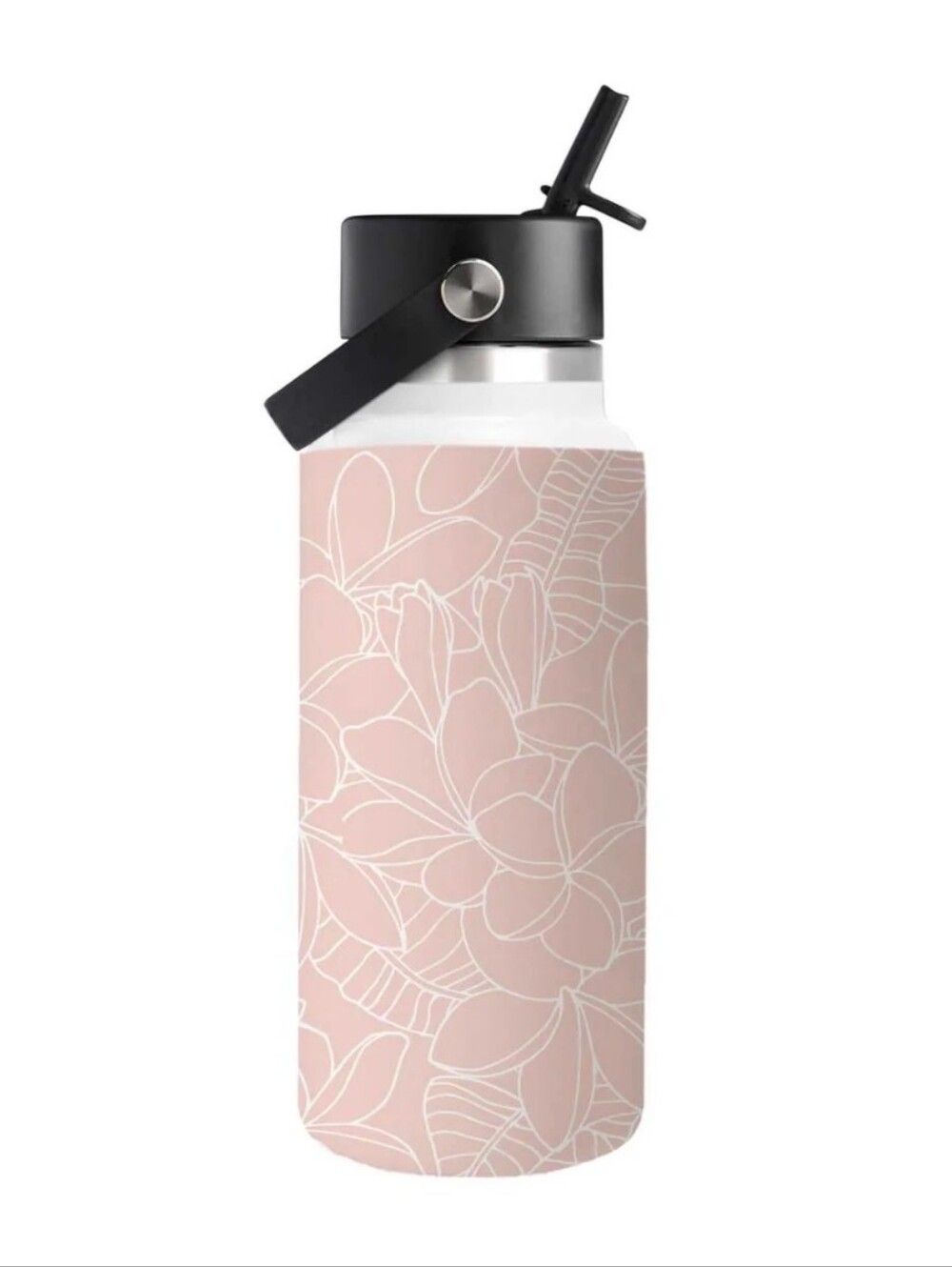 Bumpr Silicone Bottle Sleeve in Blush Pink Floral Design